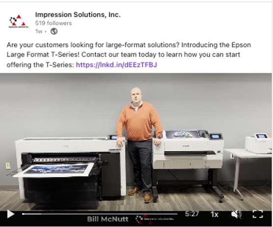 Social media post example Product Demos and Tutorials, Impression Solutions