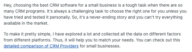 Reddit Question Example for SEO