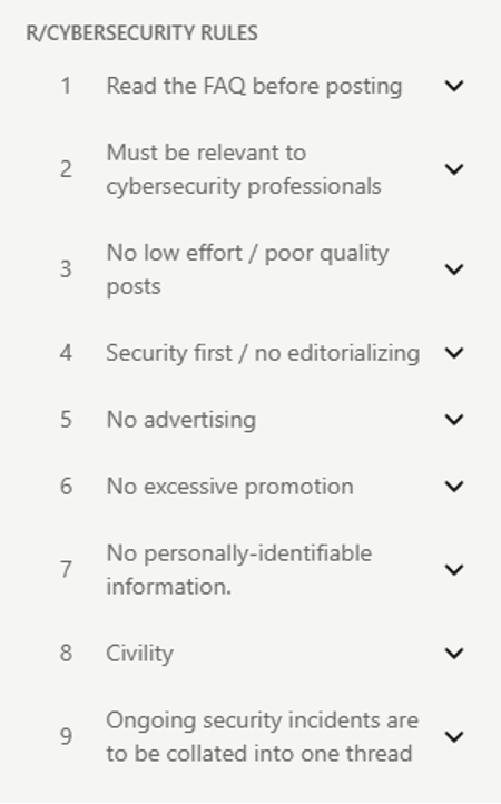 an example of subreddit rules