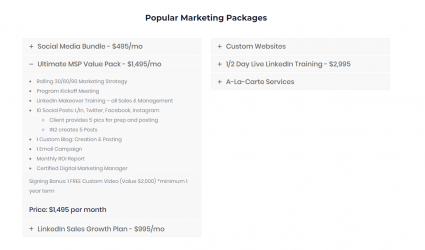 Popular Marketing Packages